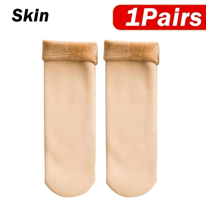 Chaussettes chaudes doublées velours – femme