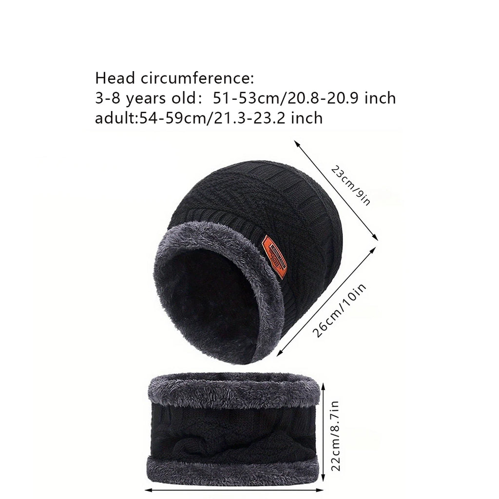 Ensemble bonnet, écharpe et gants d'hiver – adulte et enfant