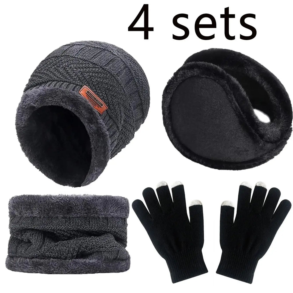 Ensemble bonnet, écharpe et gants d'hiver – adulte et enfant