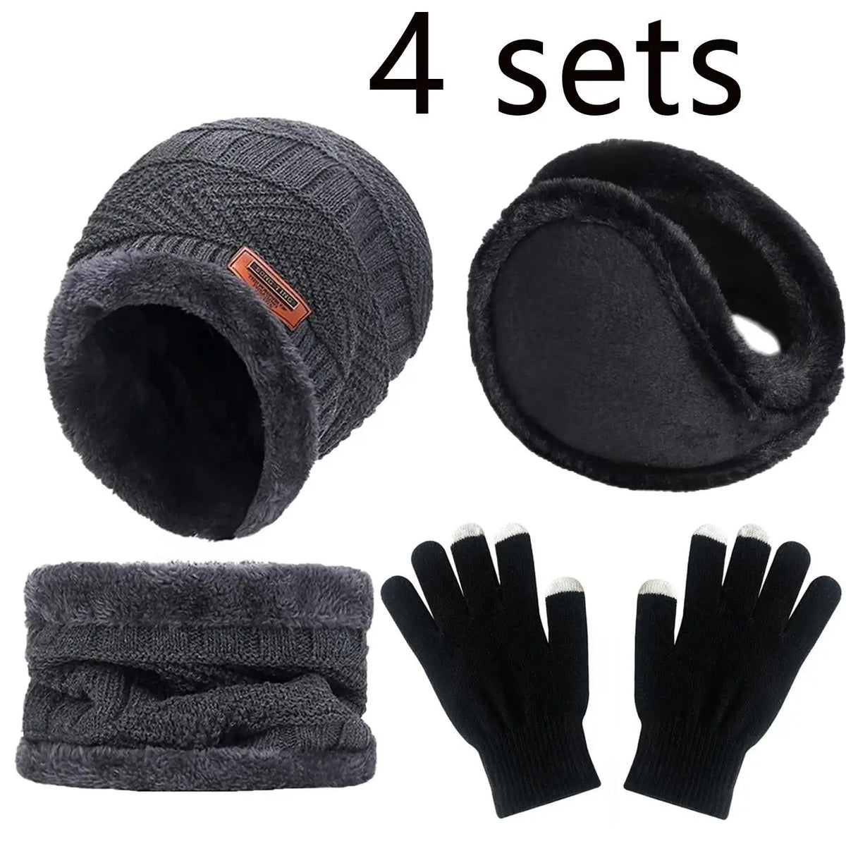 Ensemble bonnet, écharpe et gants d'hiver – adulte et enfant
