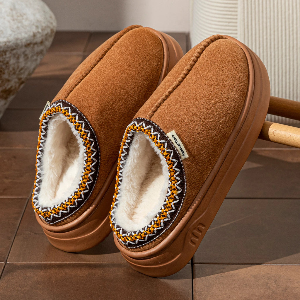 Chaussons bottines fourrés en velours côtelé – mixte