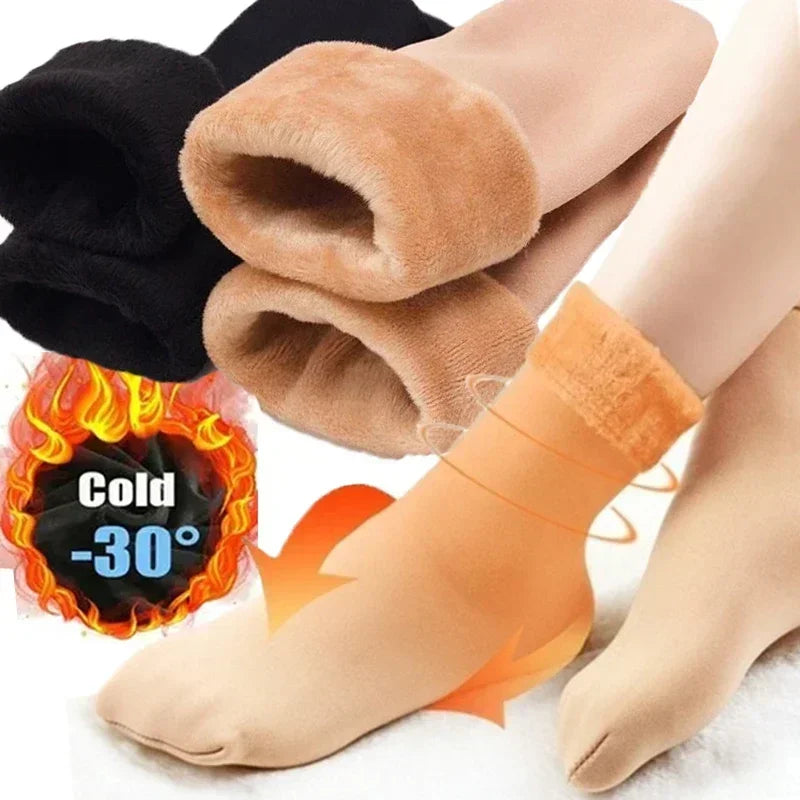 Chaussettes chaudes doublées velours – femme