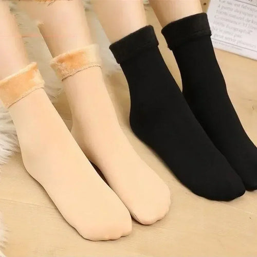 Chaussettes chaudes doublées velours – femme
