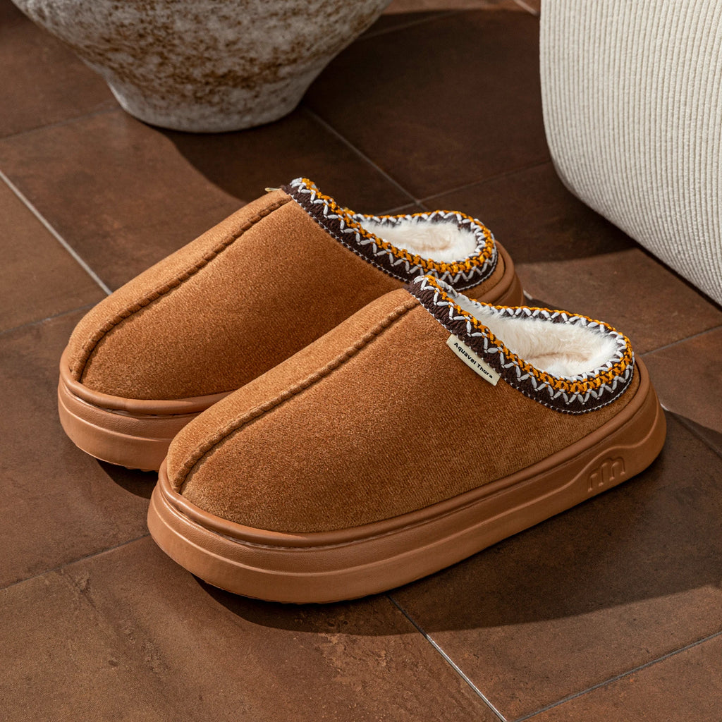Chaussons bottines fourrés en velours côtelé – mixte