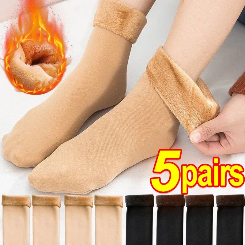 Chaussettes chaudes doublées velours – femme